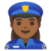 👮🏾‍♀️ woman police officer: medium-dark skin tone display on Google